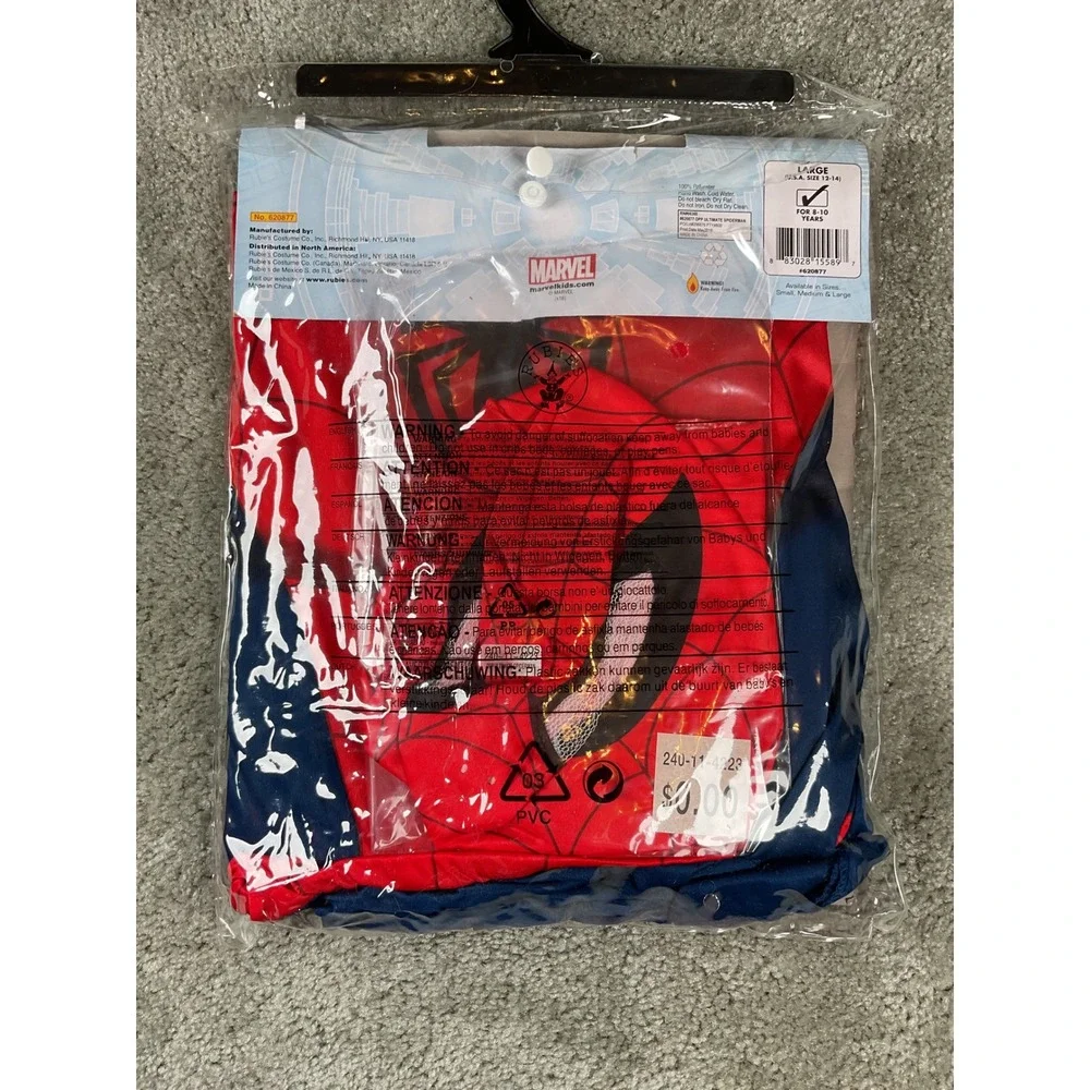 Rubies Spider-Man Costume Child Large 12-14 Red  Marvel Ultimate Jumpsuit Mask